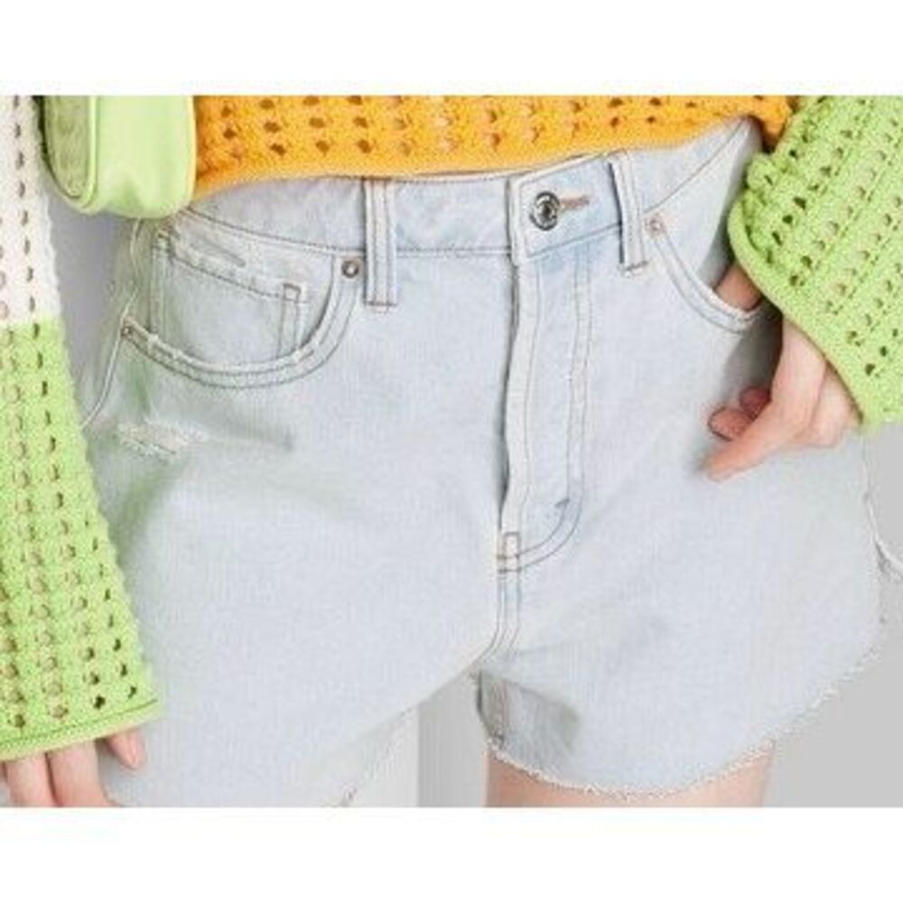 Women's High-Rise Cutoff Jean Shorts - Wild Fable Light Wash 16